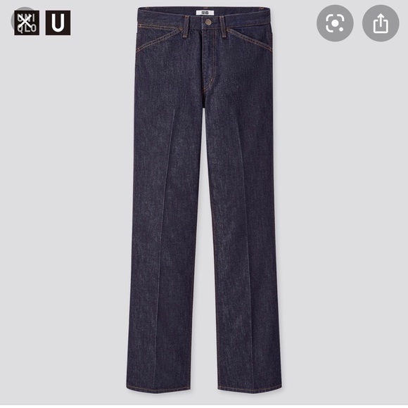 NWOT Uniqlo high waisted flare dark wash jeans - Picture 2 of 9